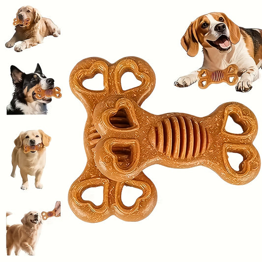 Durable Non-Toxic Chew Bone Toy for Aggressive Chewers - Heavy-Duty Plastic Puppy & Adult Dog Teeth Cleaning Dental Chew Stick with Chewable Textured Surface, Indestructible Chew Bone for Small & Large Dogs (Labrador, German