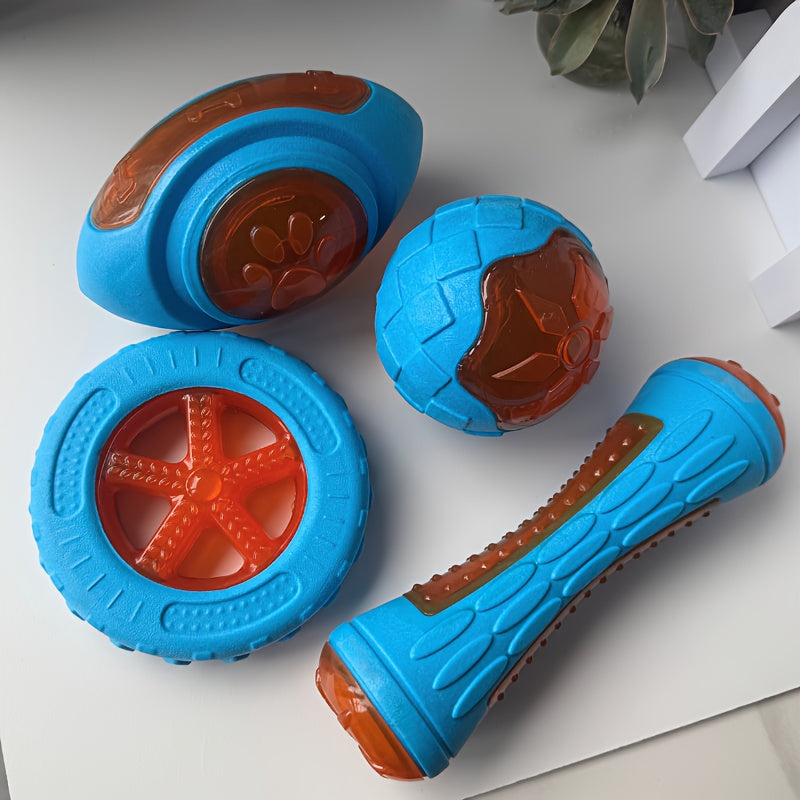 Set of 4pcs, Interactive Dog Chew Toys, Dog Beach Toys Water Toys, Safe & Non-toxic Pet Chewing Toys, Floating Toys for All Breeds - Perfect Gifts for Dog'S Summer Holidays, Without Battery