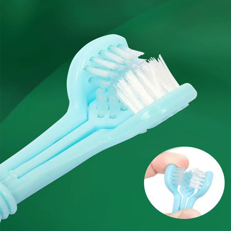 1pc Soft Bristle 3-sided Dog Toothbrush for Effective Teeth Cleaning and Fresher Breath Random Color