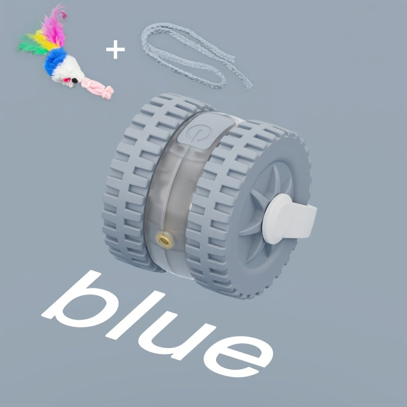 Interactive Laser Cat Toy with Mouse, 2-in-1 Laser Pointer & Plush-like Wiggling Worm-like Motion, Low-Power (<1mW) Red Light for Solo Play, Stimulates Hunting Instincts (Cats, Kittens)