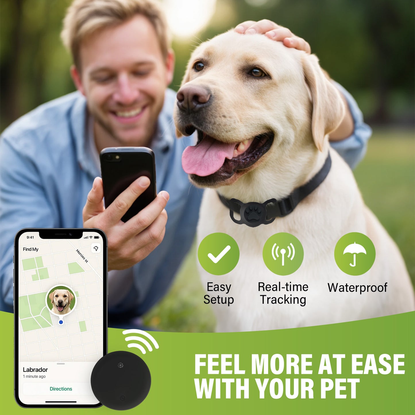 Cat Tracker, Dog Tracker, GPS Cat Tracker Collar, Real-Time Location Tracking, Loss Prevention, Ideal Choice for Pet Safety And Tracking, Cute Black