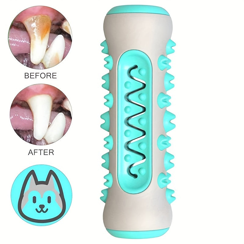 Durable Rubber Dog Chew Toy - All Breeds Interactive Training & Dental Cleaning Brush with Self-Cleaning Design