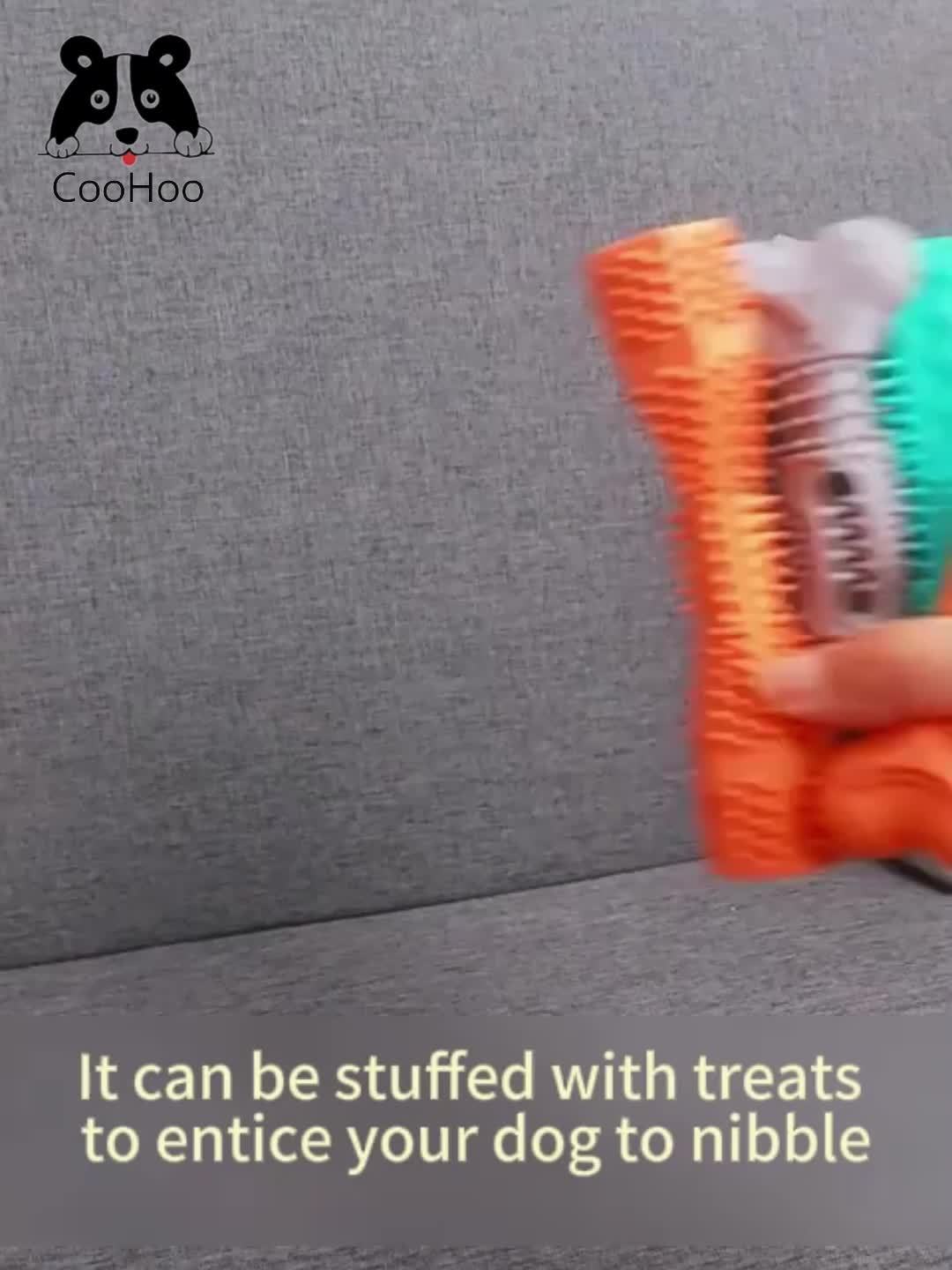 2pcs Durable Bone-Shaped Dog Chew Toys - Long-Lasting Rubber Teeth Cleaning & Treat Dispenser for All Breeds, Promoting Healthy Gums and Fresh Breath