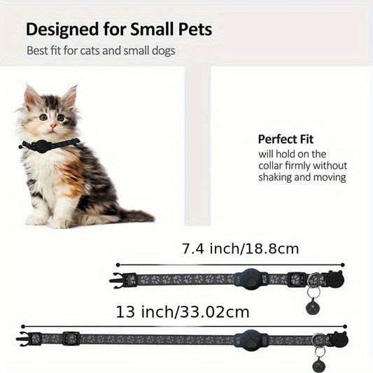 Pet Cat Positioning Collar Set with Collar, Locator + Silicone Protective Case, GPS Smart Anti-Lost Device Locator - Live Tracking, No Installation, Only I0S Device Use