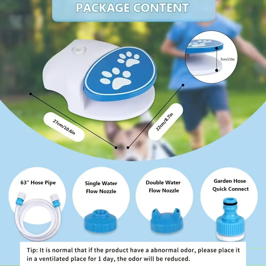 Interactive Dog Water Dispenser Toy - Outdoor/Indoor Foot-Operated Press with 2 Nozzles, Durable Plastic Summer Hydration Play for Puppies & Dogs, Mental Stimulation & Bonding Interactive Pet Toy, Interactive Dog Toy, Playful