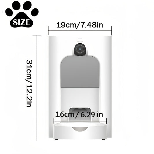 1pc YIIYRY Wi-Fi Smart Pet Feeder, 4L Automatic Cat & Dog Food Dispenser with 15-Second Meal Ordering, USB Powered (SD Card Not Included), Removable Charger, Voice Intercom for Two-Way Communication, Automatic Pet Feeding | M