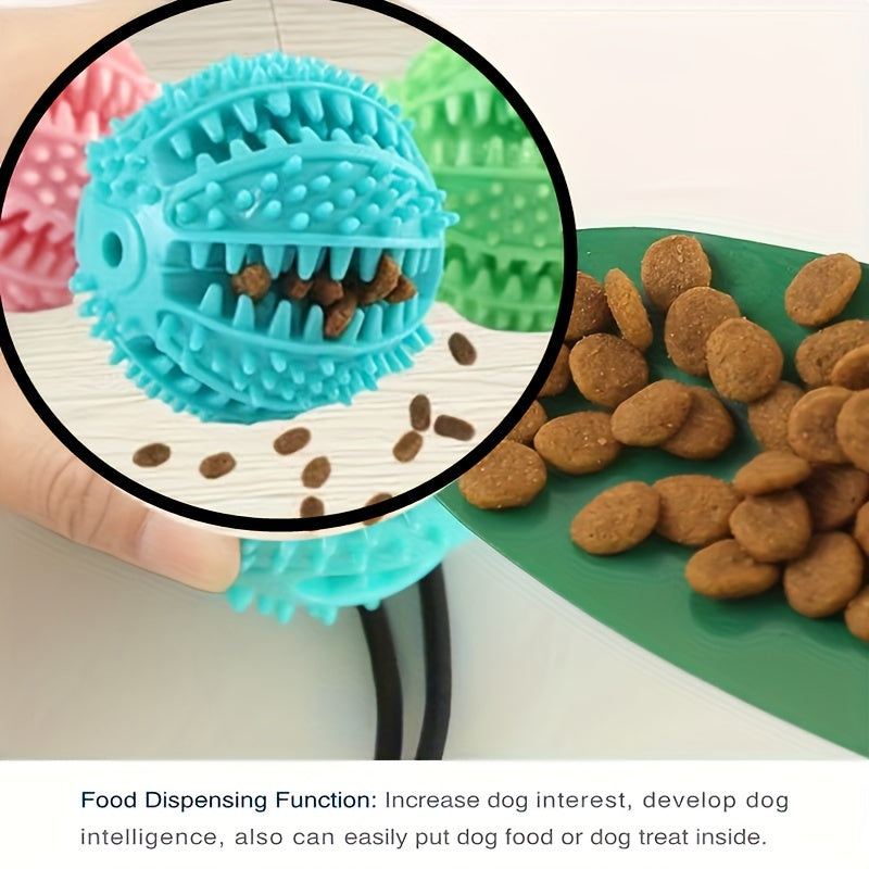 Interactive Suction Cup Dog Ball – Durable TPR, Slow Feeder with Tooth Cleaning Function, Ideal for Dogs of All Sizes, No Batteries Required