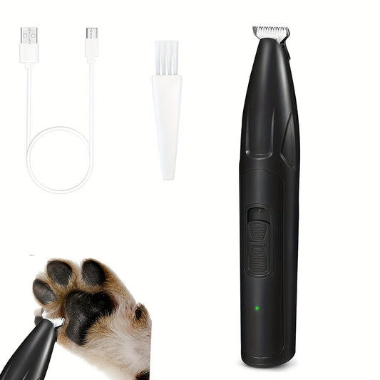 2-Speed Low Noise Cordless Dog & Cat Grooming Clippers - Rechargeable Pet Hair Trimmer for Paws, Eyes, Ears, Face & Rump with LED Light, Ergonomic Design & Attachments (White, Black)
