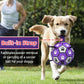 Durable Rubber Dog Soccer Ball with Straps - Interactive Chew-Resistant Pet Toy for All Breed Sizes, Purple & Black with Paw Print Design, Indoor/Outdoor Play & Training, Dog Ball Toy, Large Surface Area
