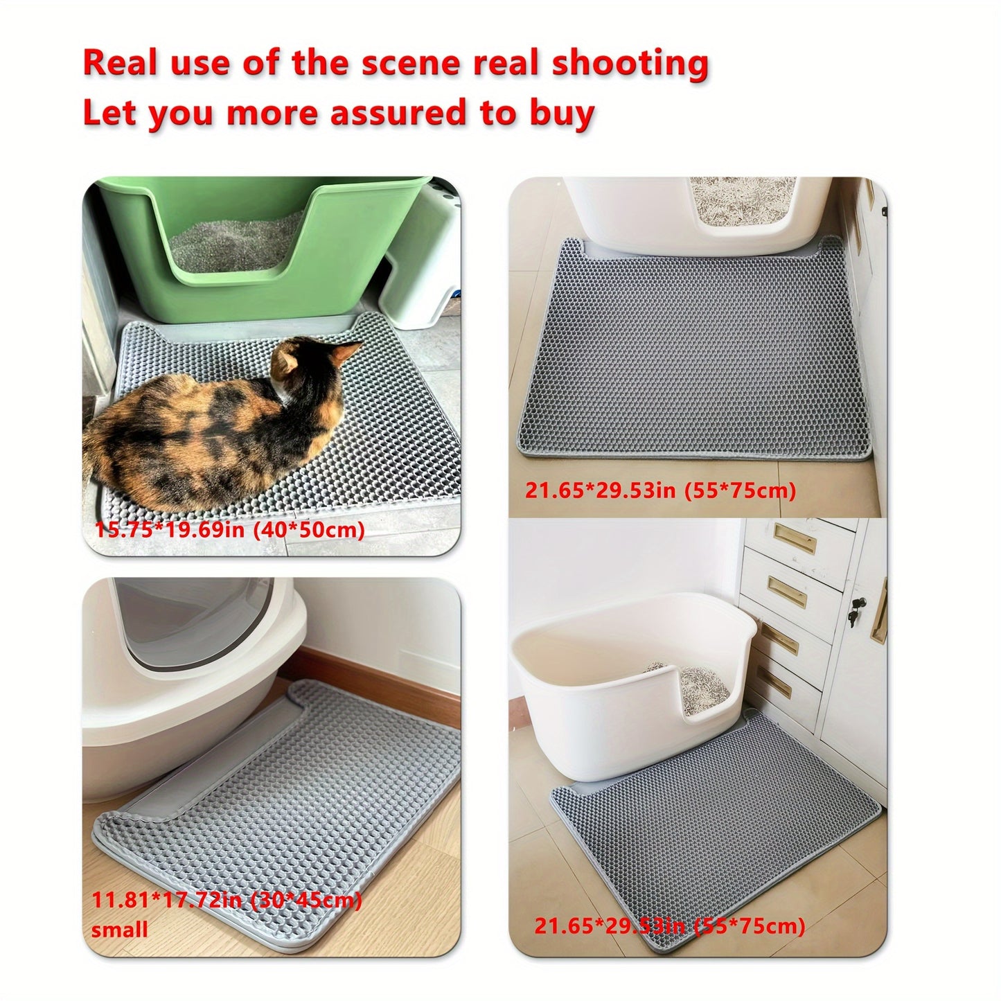 Double Layer Cat Litter Mat, Anti-splash Dust Control Easy To Clean Indoor Cat Cleaning Mat Trapping Box