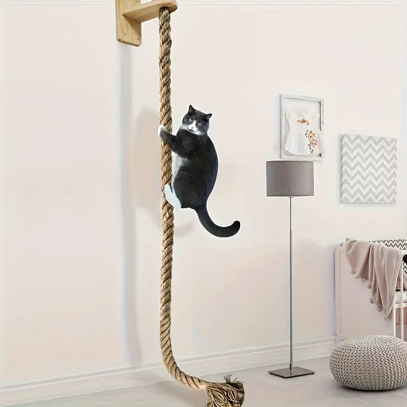 Large Cat Climbing Rope - Durable Sisal Scratching Post with 8.89cm Wide Base, 8.89cm Tall & 8.89cm Thick, Multi-Level Cat Toy for Indoor Cats, Scratching Post for Cats, Climbing Rope for Cats, Cat Climbing Rope, Cat Climbing