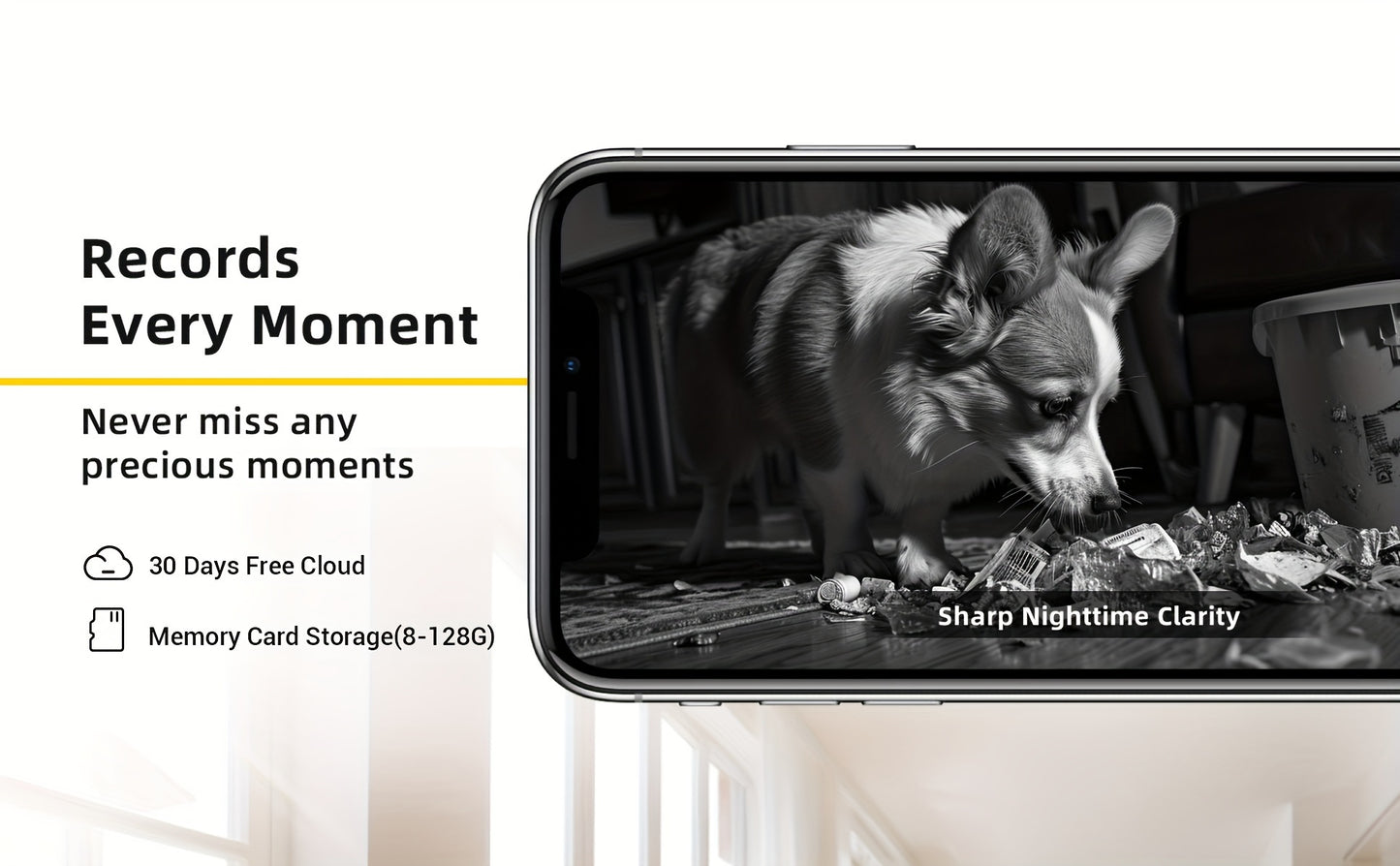 BoyKeep 5g/2.4ghz WiFi Smart Camera, 2K High-definition Indoor Safety Monitor, Special Safety Camera For Babies And Pets, 360° Panoramic Surveillance Video, Night Vision, Two-way Calls, Memory Card And Cloud Storage, K30