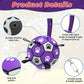 Durable Rubber Dog Soccer Ball with Straps - Interactive Chew-Resistant Pet Toy for All Breed Sizes, Purple & Black with Paw Print Design, Indoor/Outdoor Play & Training, Dog Ball Toy, Large Surface Area