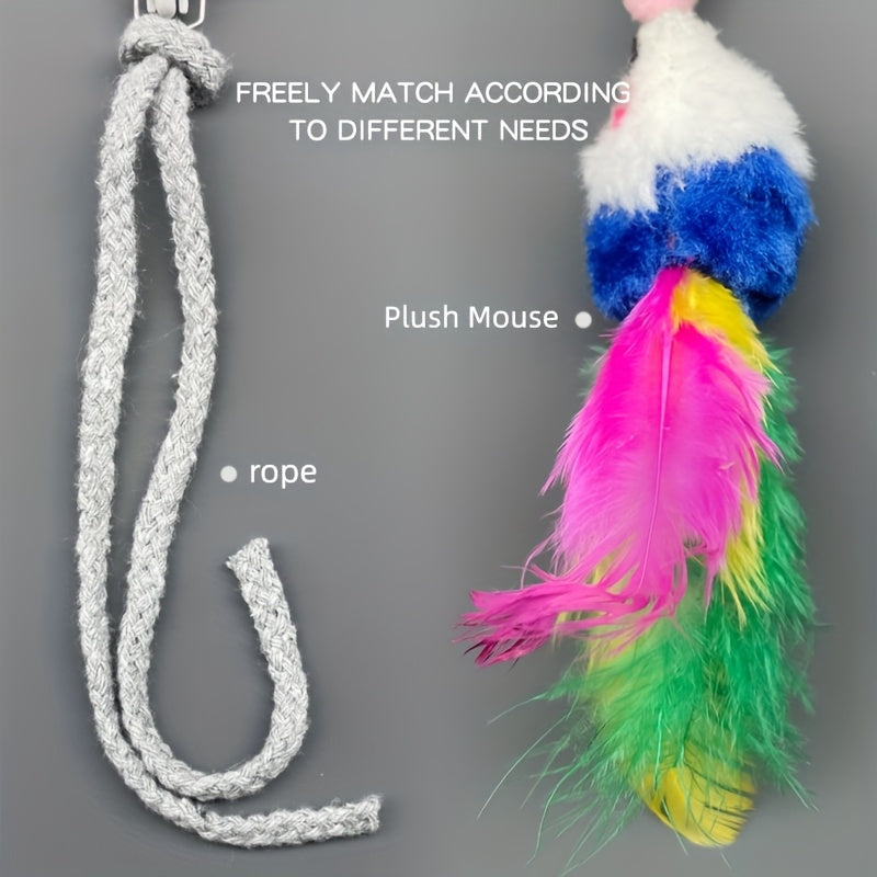 Interactive Laser Cat Toy with Mouse, 2-in-1 Laser Pointer & Plush-like Wiggling Worm-like Motion, Low-Power (<1mW) Red Light for Solo Play, Stimulates Hunting Instincts (Cats, Kittens)