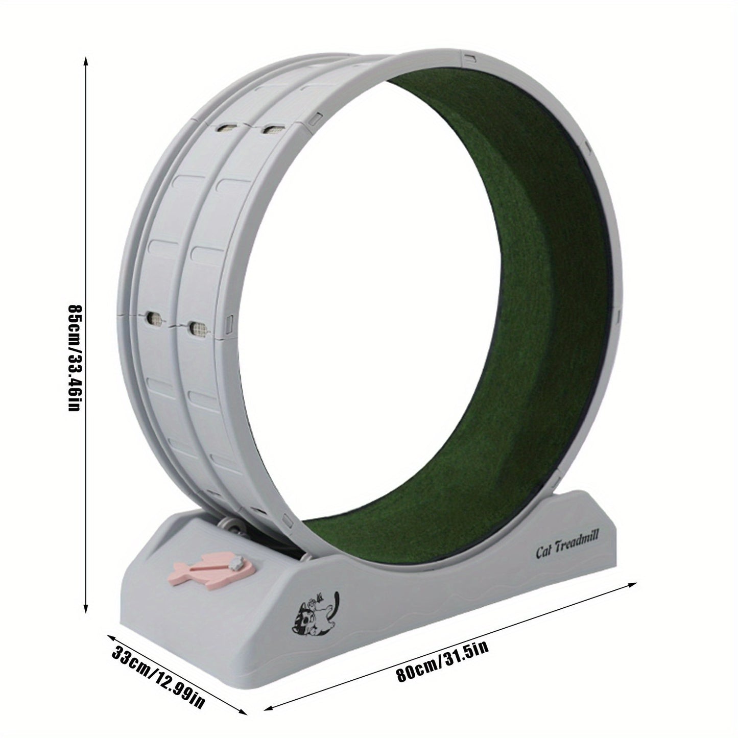 Easyclean | Large 80.01cm Cat Exercise Wheel with Soft Carpeted Runway – Durable ABS Plastic Indoor Treadmill for Cats, Stable Design, Easy-Clean Removable Mat, Safety Brake, and Comfortable Paw Touch