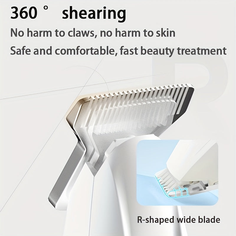 Pet Grooming Kit, Rechargeable Electric Paw Trimmer for Dogs and Cats, Dual-Use USB/Battery Powered, LED Light, Wide Blade, Quiet Operation, Ideal for Whisker, Foot & Eye Hair Removal