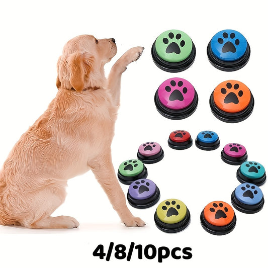 Dog Training Buttons with Paw Print Design - Interactive Pet Communication Toy, Durable Plastic Dog Accessories for Training & Play, No Batteries Needed, All Breeds & Sizes, Dog Training Accessories, Playful Pet Acc