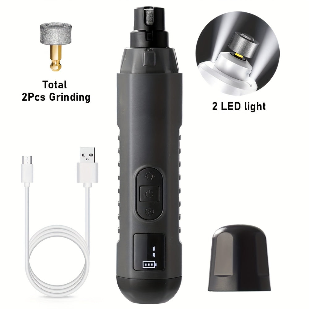 [5-Speed Nail Grinder] 5-Speed Electric Nail Grinder | Painless Grooming Tool for Cat and Dog Nails with 2 LED Lights
