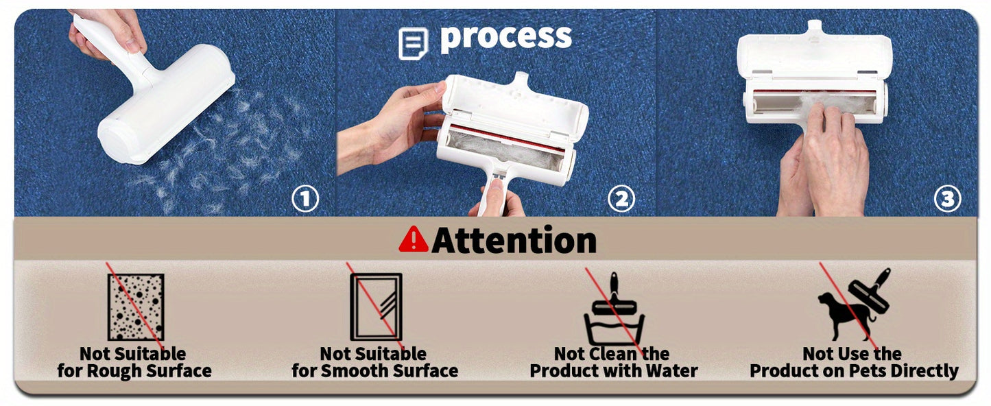 Pet Hair Remover - Lint Roller For Pet Hair - Cat And Dog Hair Remover For Couch, Furniture, Carpet, Car Seat, Reusable Roller W/Self-Cleaning Base - Upgraded Animal Fur Removal Tool