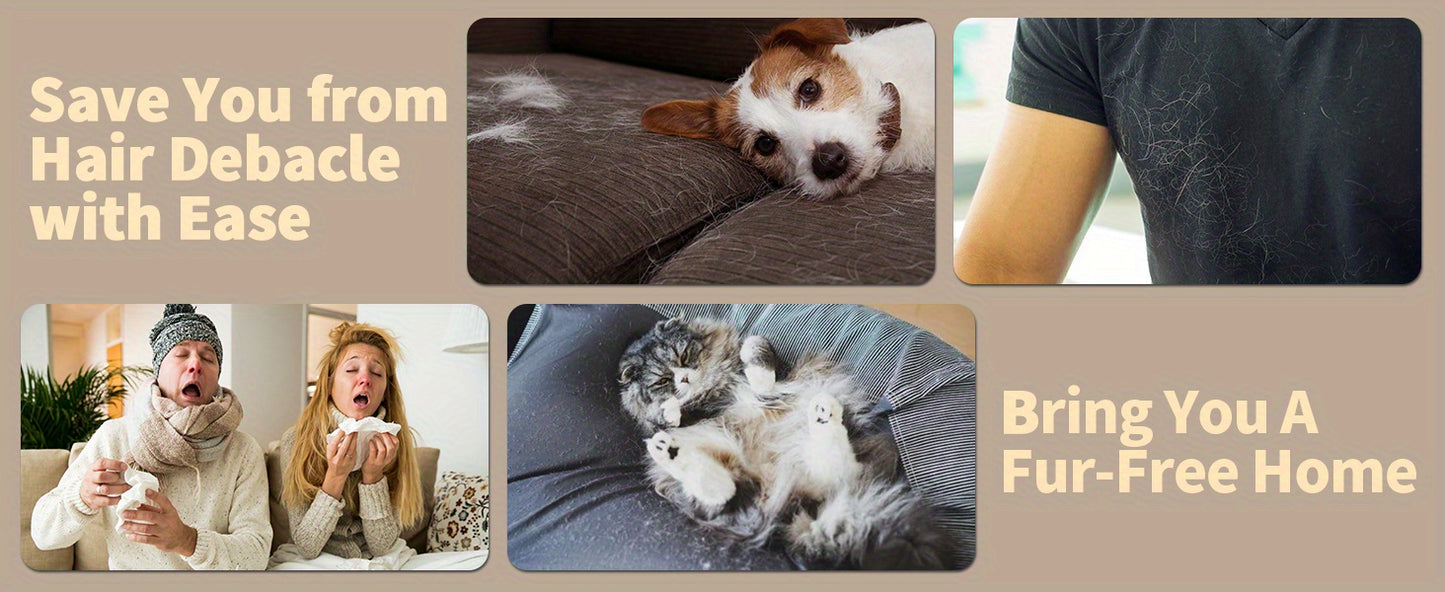 Pet Hair Remover - Lint Roller For Pet Hair - Cat And Dog Hair Remover For Couch, Furniture, Carpet, Car Seat, Reusable Roller W/Self-Cleaning Base - Upgraded Animal Fur Removal Tool