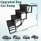 4-Step Folding Portable Dog & Cat Car Ramp - Adjustable Height, Non-Slip Anti-Skid Steps with Safety Tether, Foam Padded & Anti-Slip Rubber Feet for Easy Vehicle Access - Compact Storage for Travel