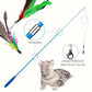 [Vibrant Cat Toy Set] 12pcs Vibrant & Durable Cat Toy Set | Interactive Feather Fishing Rods with Bell-Caterpillar Heads, Engaging Cat Play Sticks for Endless Fun