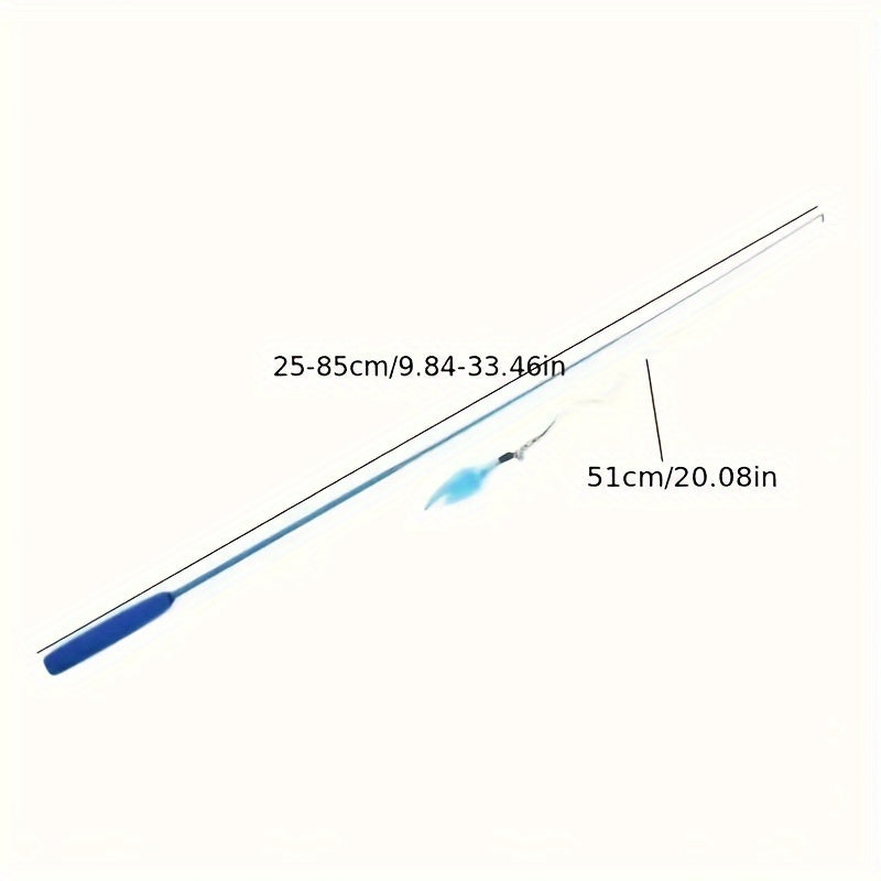 [Vibrant Cat Toy Set] 12pcs Vibrant & Durable Cat Toy Set | Interactive Feather Fishing Rods with Bell-Caterpillar Heads, Engaging Cat Play Sticks for Endless Fun