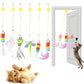 [Interactive Cat Squeaky Toy] 1 Interactive Cat Squeaky Toy, Random Color and Style, 1pc Delivery with Stretchable Spring Rope for Indoor Playtime. Features Artificial Feathers & Bell – Durble Nylon Hanging Doorway Kitten S