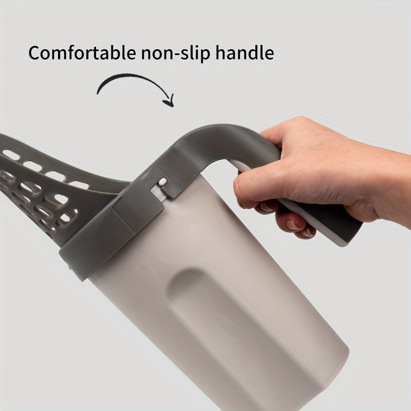 All-In-One Storage Portable Cat Cleaning Cat Litter Shovel with Built-In Garbage Bag Automatic Poop Scooper Set Cat Shovel