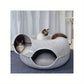 Cozy Donut-Shaped Cat Bed with Interactive Felt Tunnel – Soft Canvas Play and Training Toy for Small to Medium Cats, Ferrets, and Rabbits, Dual-Purpose Comfortable Hideaway in Gray or Multiple Colors, Kitten Bed