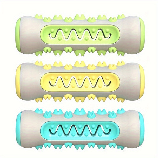 Durable Rubber Dog Chew Toy - All Breeds Interactive Training & Dental Cleaning Brush with Self-Cleaning Design