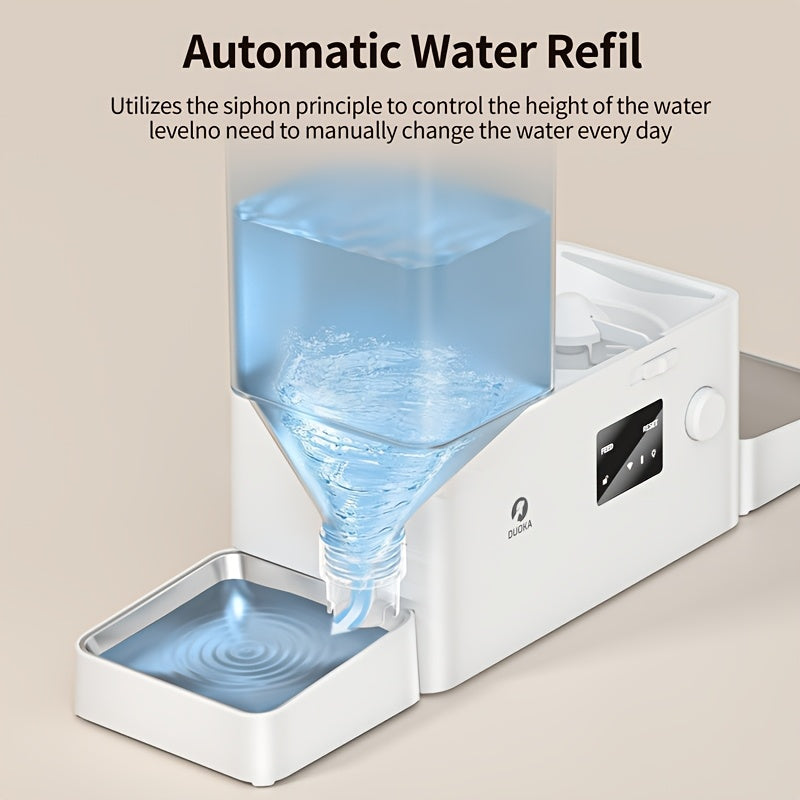 Smart Automatic Cat Feeder and Water Dispenser All-in-One with App Control, Large Capacity Wet/ Food Storage, Enabled,, Voice Control via Alexa/ Assistant, -Waste System,  & Wet Food Dispenser, Remote Monitoring, Low Voltage