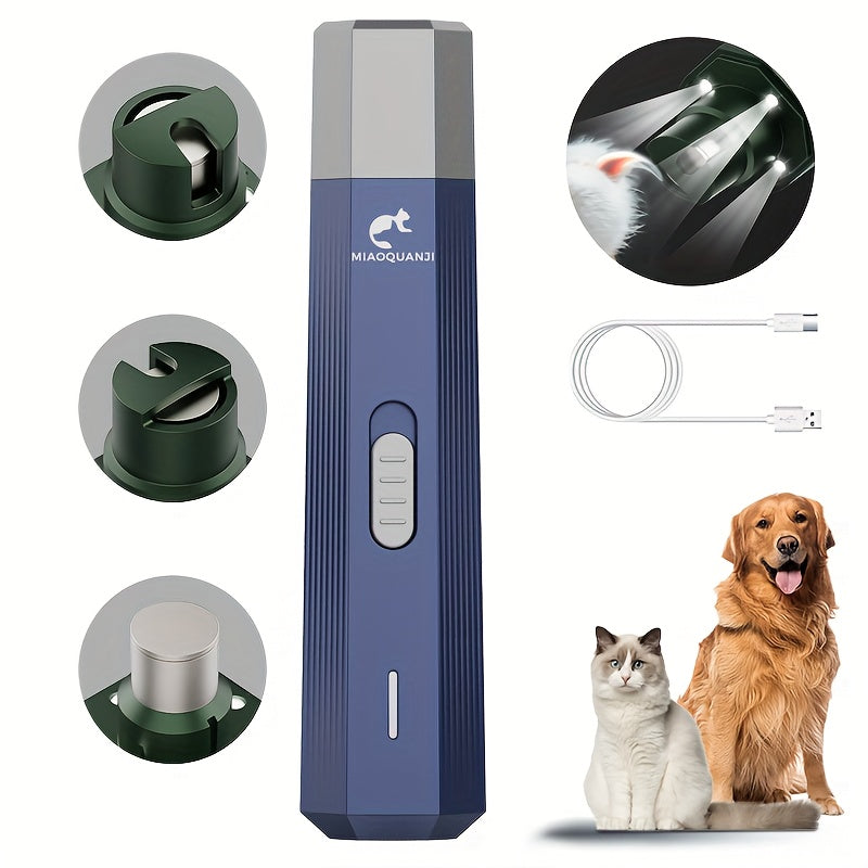 MIAOQUANJI Dog Nail Trimmer with USB Charging, Adjustable Speed & Ergonomic Handle - Safe & Comfortable Pet Grooming Tool for Small to Medium Dogs, Durable Plastic Design, Dog Nail Trimmer, Pet Grooming Accessory, Sleek Pet A
