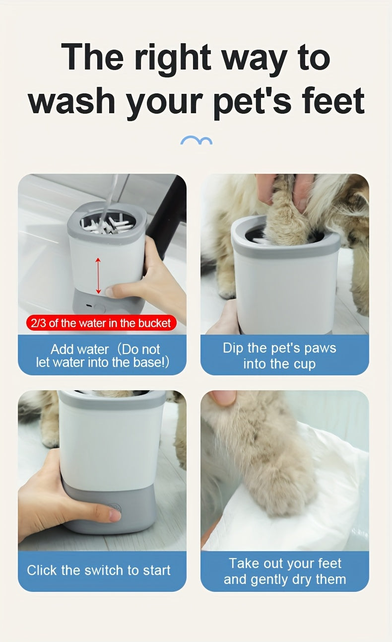 Pet Care Essentials, 1200mAh Battery, USB Pet Cleaner - Gentle and Nourishing, Suitable for Small to Medium Pets - Convenient Indoor & Outdoor Use, Hygienic Solution for Healthy Paws Anytime, Paw Washer Cup for Dogs and Cats