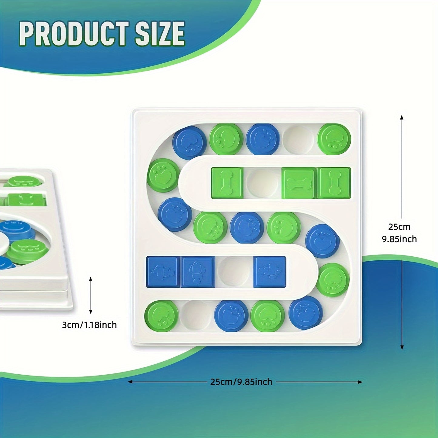 [Interactive Dog Puzzle] Durable PP Interactive Dog Treat Puzzle - Mental Enrichment Feeder for IQ Training, Slow Feeder with Paw Print & Bone Shapes, Treat Dispenser for Puppies & Adult Dogs