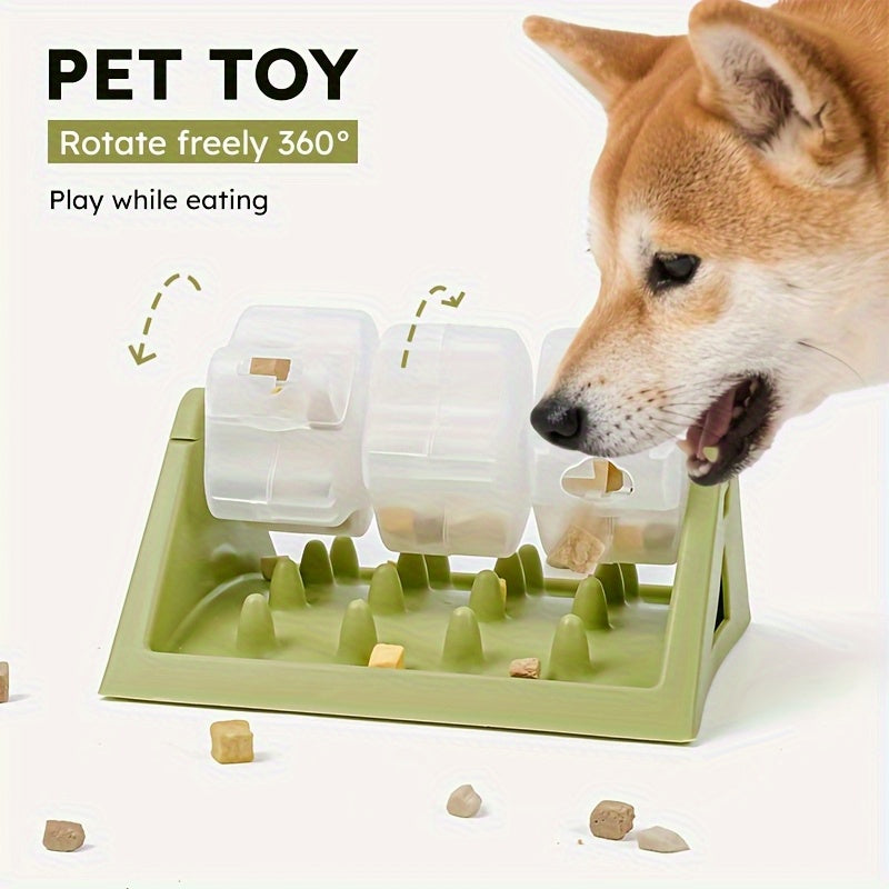 Interactive Slow Feeder Pet Toy - 360° Rotating Puzzle Feeder, Durable PP Material for Weight Loss and Anti-Gobble, Prevents Boredom to Prevent Obesity, Suitable for Cats and Dogs