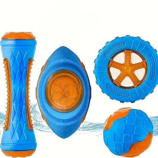 Set of 4pcs, Interactive Dog Chew Toys, Dog Beach Toys Water Toys, Safe & Non-toxic Pet Chewing Toys, Floating Toys for All Breeds - Perfect Gifts for Dog'S Summer Holidays, Without Battery