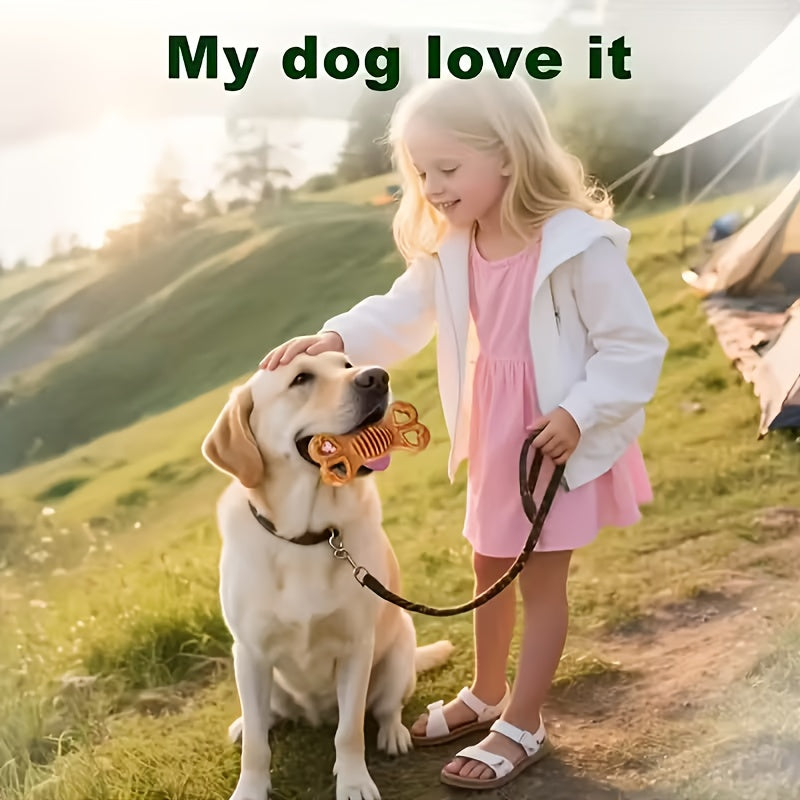 Durable Non-Toxic Chew Bone Toy for Aggressive Chewers - Heavy-Duty Plastic Puppy & Adult Dog Teeth Cleaning Dental Chew Stick with Chewable Textured Surface, Indestructible Chew Bone for Small & Large Dogs (Labrador, German