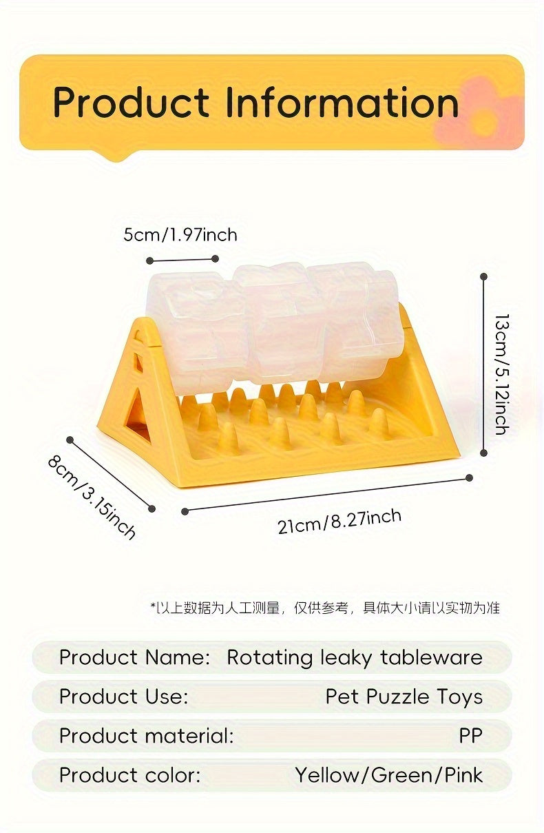 Interactive Slow Feeder Pet Toy - 360° Rotating Puzzle Feeder, Durable PP Material for Weight Loss and Anti-Gobble, Prevents Boredom to Prevent Obesity, Suitable for Cats and Dogs