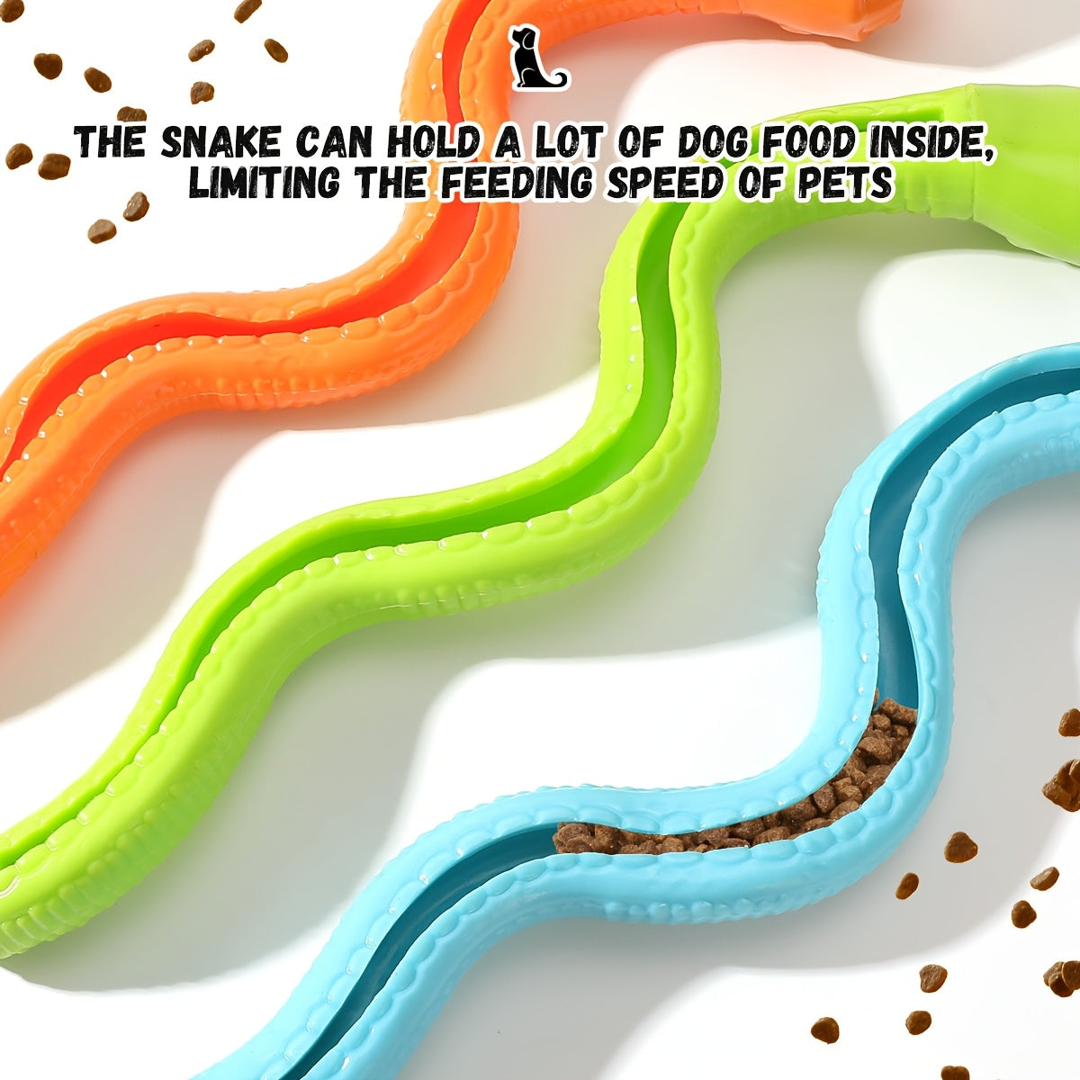1pc Interactive Chew Toy Snake - Heavy-Duty Dog Puzzle Toy with Thick Rubber-like Texture, Individually Wrapped for Hygiene - Tough Chewer-Resistant, Non-Toxic Chew Bone for Puppies & Adult Dogs - Scratch-Resistant, for Aggre