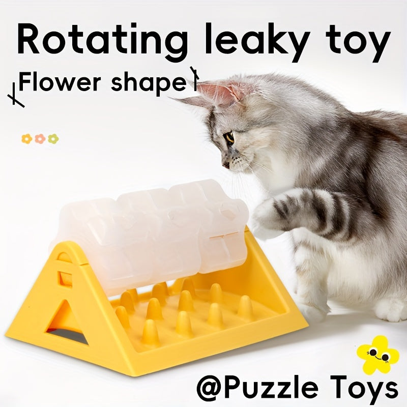 Interactive Slow Feeder Pet Toy - 360° Rotating Puzzle Feeder, Durable PP Material for Weight Loss and Anti-Gobble, Prevents Boredom to Prevent Obesity, Suitable for Cats and Dogs