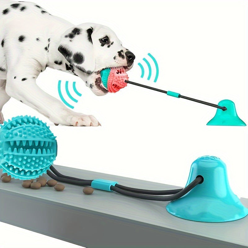 Interactive Suction Cup Dog Ball – Durable TPR, Slow Feeder with Tooth Cleaning Function, Ideal for Dogs of All Sizes, No Batteries Required