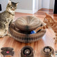 Interactive Foldable Cat Scratcher with Bell - Magnetic Honeycomb Design, Durable Play Pad for All Cats' Exercise & Mental Stimulation, Cat Toy