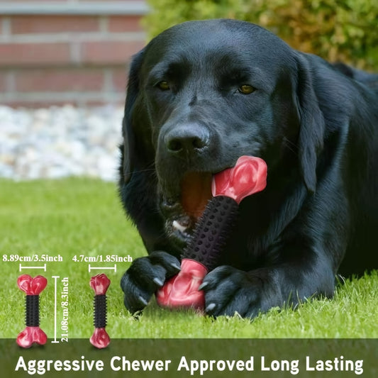 [Heavy-Duty Chew Toy] Apasiri Heavy-Duty Chew for Large Breed & Aggressive Chewers - Beef Flavor Dental Dog Toys With Nylon & Rubber Construction, Indestructible Chew Toy for Puppy Teething, Dental Health - Compatible With Al