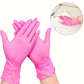 Deep Pink Disposable Nitrile Gloves - Lightweight, Suitable for Household Cleaning, Pet Care, Hair Dyeing - & Alcohol-Free, Available in S/M/L Sizes, Multi-Purpose Cleaning Gloves, Stylish Kitchen Use, All-Season, Disposable
