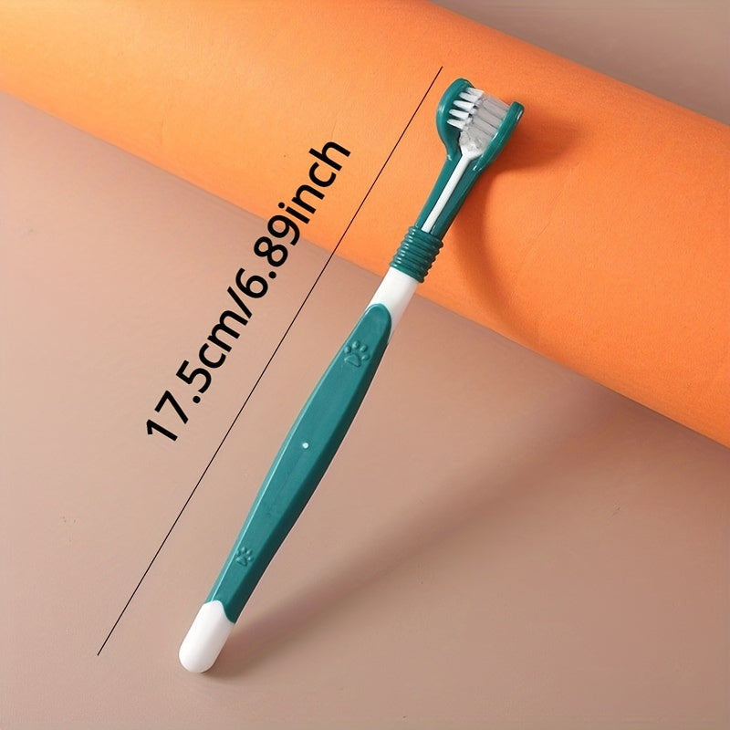 1pc Soft Bristle 3-sided Dog Toothbrush for Effective Teeth Cleaning and Fresher Breath Random Color