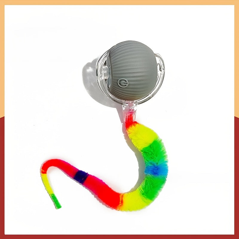 BonreLife Automatic Rolling Cat Ball Toy with LED Lights, USB Rechargeable, Bite-Resistant Silicone, Safe for All Cat Sizes - Interactive Indoor Play for Cats, Interactive Cat Toy