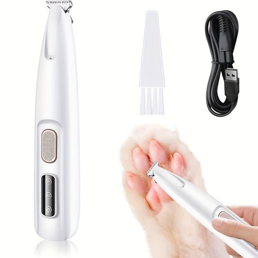1 Pet Grooming Clipper, USB Rechargeable Low Noise Dog Paw Trimmer with LED Light Multi-Functional Hair Cutter for Nails Eyes Face Hips, Dog Clippers For Grooming, Dog Grooming Clippers, Dog Clippers For Grooming Professional