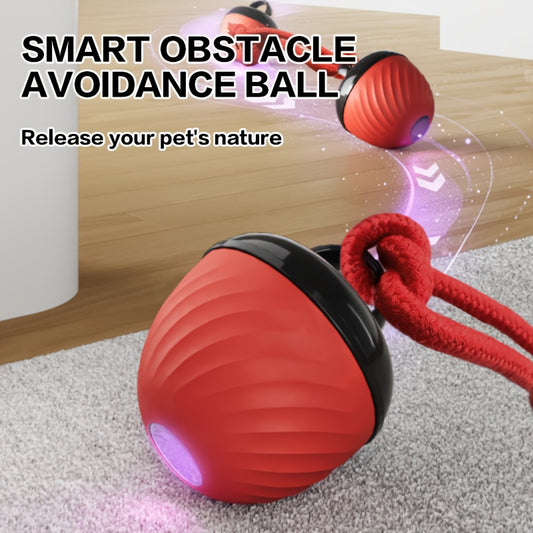 1 interactive intelligent dog ball toy, sports bite resistant dog ball, USB charging, tail rope mobile ball with light dog barking, indoor pet rolling game, suitable for small/medium-sized dogs, relieves boredom and stimulate