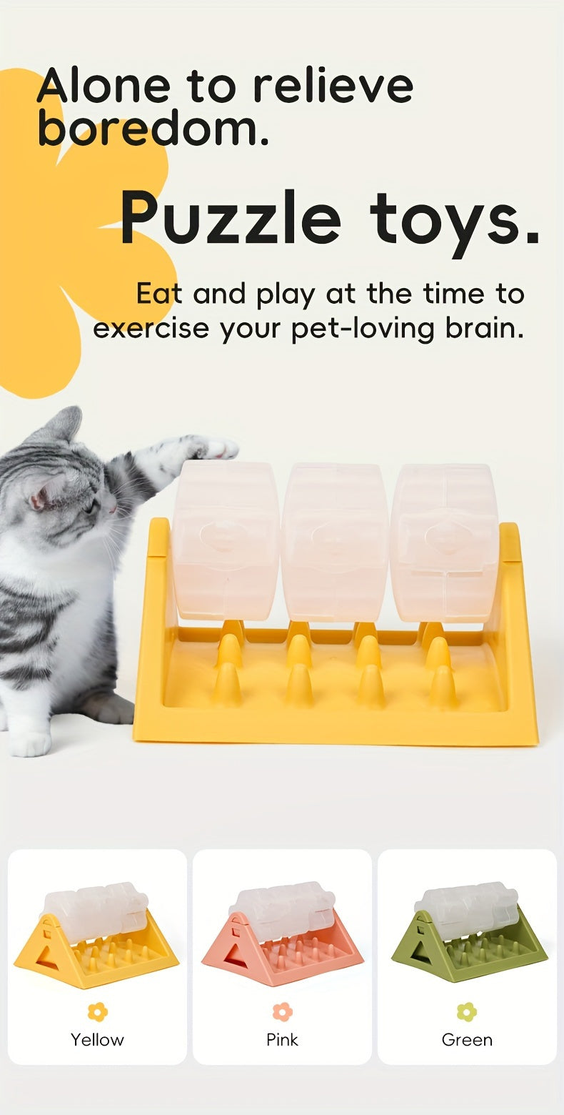 Interactive Slow Feeder Pet Toy - 360° Rotating Puzzle Feeder, Durable PP Material for Weight Loss and Anti-Gobble, Prevents Boredom to Prevent Obesity, Suitable for Cats and Dogs